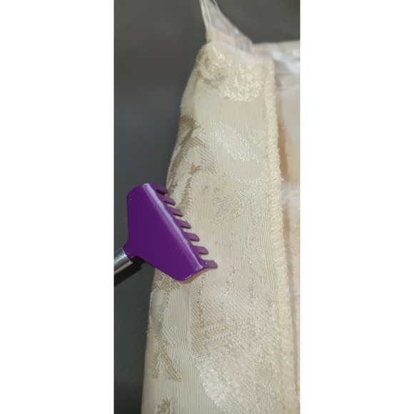 Vintage Damask Shower Curtain Coastal Seashells Cream Texture Fabric 90s Neutral - Picture 5 of 9